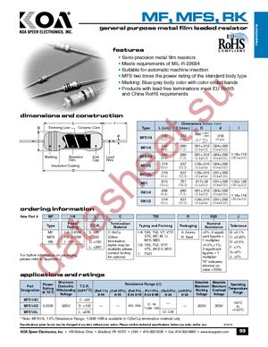 MFS1/2DLT52R1001F datasheet  
